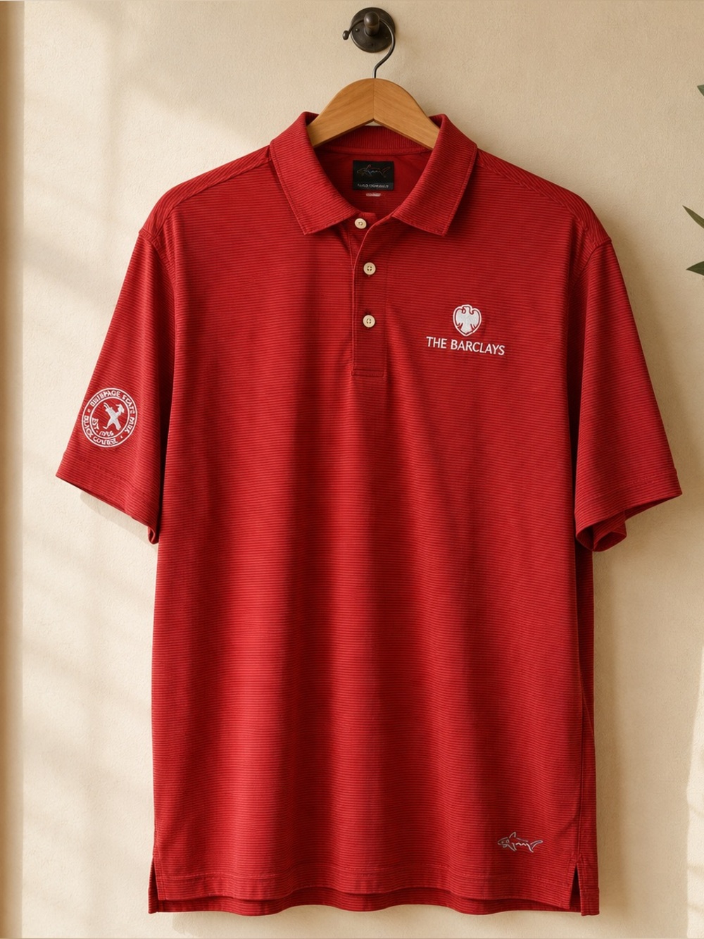 Greg Norman ML75 Bethpage Black Barclays Golf Polo Men’s Large Red Stripe
